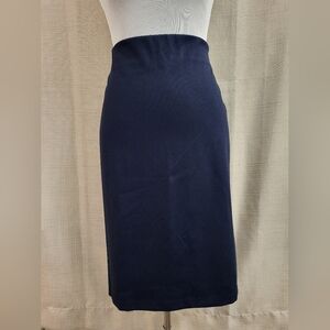 Philosophy Navy Blue Stretch Pencil Skirt Classic Minimalist Business Size 12